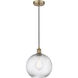 Edison Athens Twisted Swirl 1 Light 12 inch Antique Brass Mini Pendant Ceiling Light