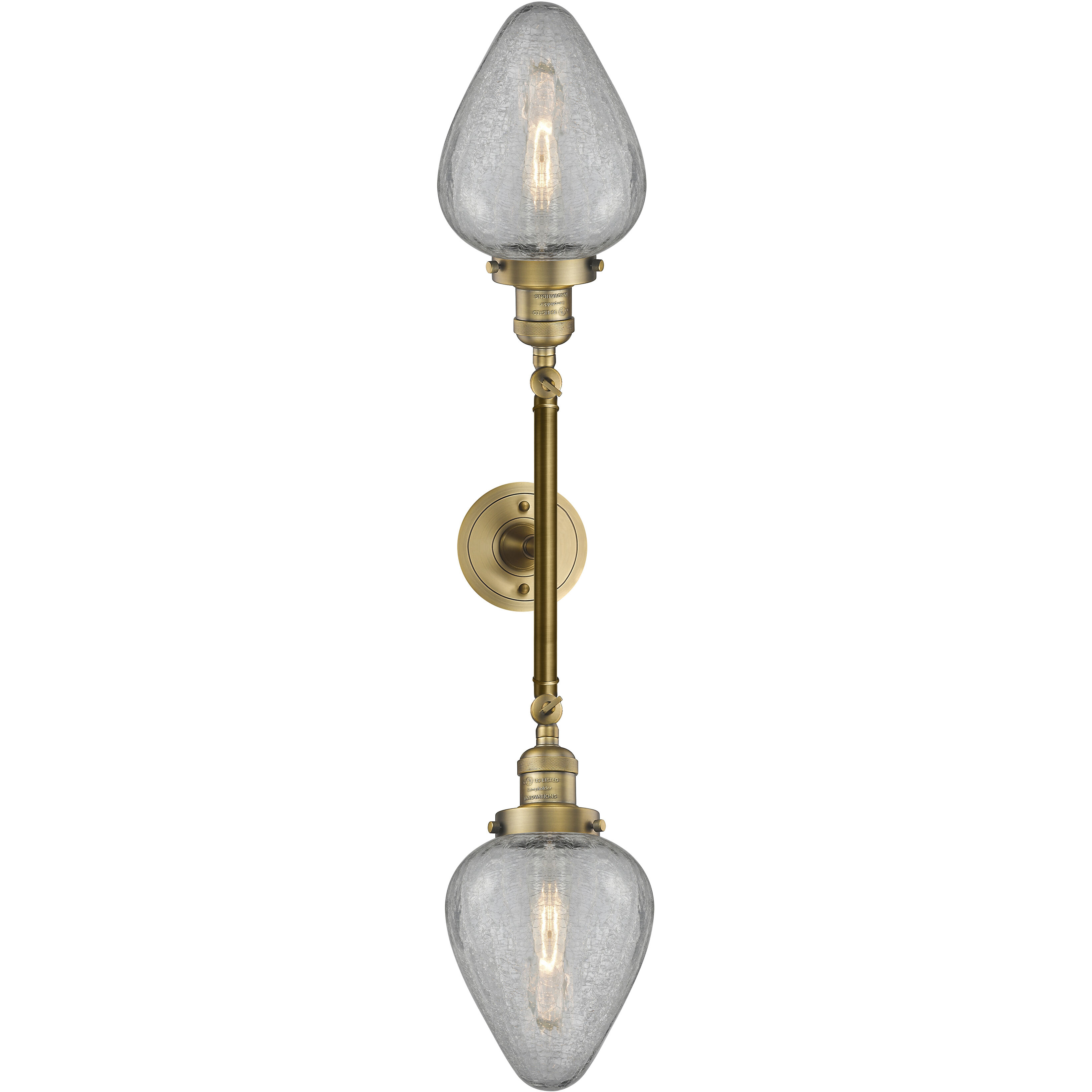 Franklin Restoration Geneseo 2 Light 17 inch Brushed Brass Bath Vanity Light Wall Light, Franklin Restoration