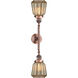 Franklin Restoration Chatham 2 Light 16 inch Antique Copper Bath Vanity Light Wall Light in Mercury Glass, Franklin Restoration