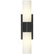 Empire 2 Light 18.5 inch Matte Black Bath Vanity Light Wall Light in Matte White Glass