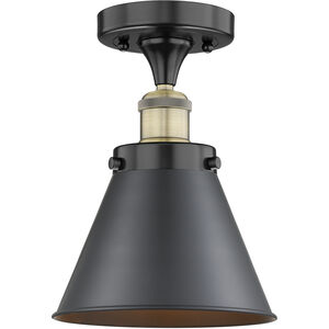 Appalachian 1 Light 8 inch Black Antique Brass Semi-Flush Mount Ceiling Light