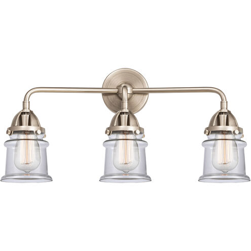 Nouveau 2 Small Canton LED 23.25 inch Black Polished Nickel Bath Vanity Light Wall Light in Clear Glass