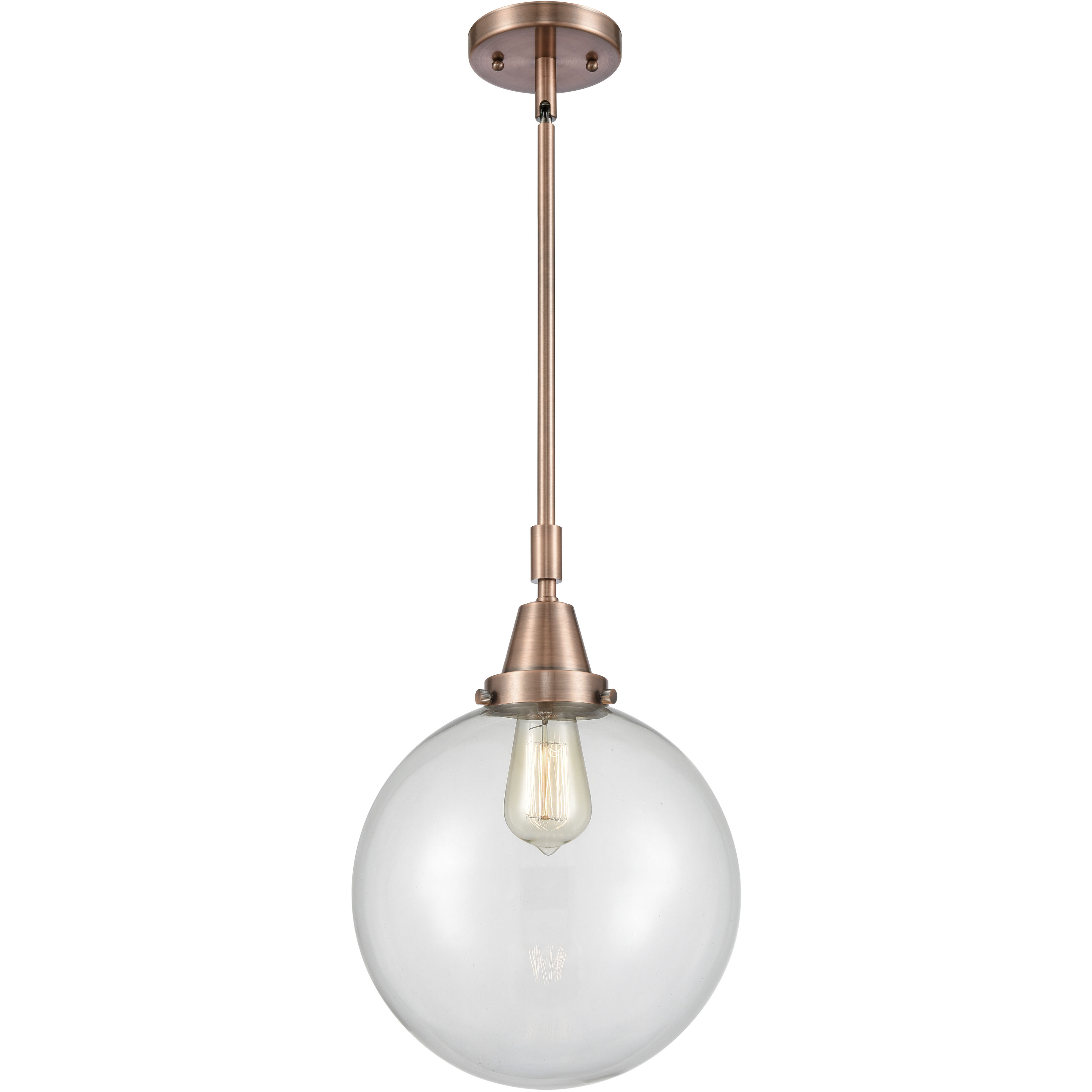 Downtown Urban Beacon 1 Light 10 inch Antique Copper Mini Pendant Ceiling Light in Clear