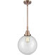 Downtown Urban Beacon 1 Light 10 inch Antique Copper Mini Pendant Ceiling Light in Clear