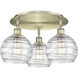 Athens Deco Swirl 3 Light 19.75 inch Antique Brass Flush Mount Ceiling Light
