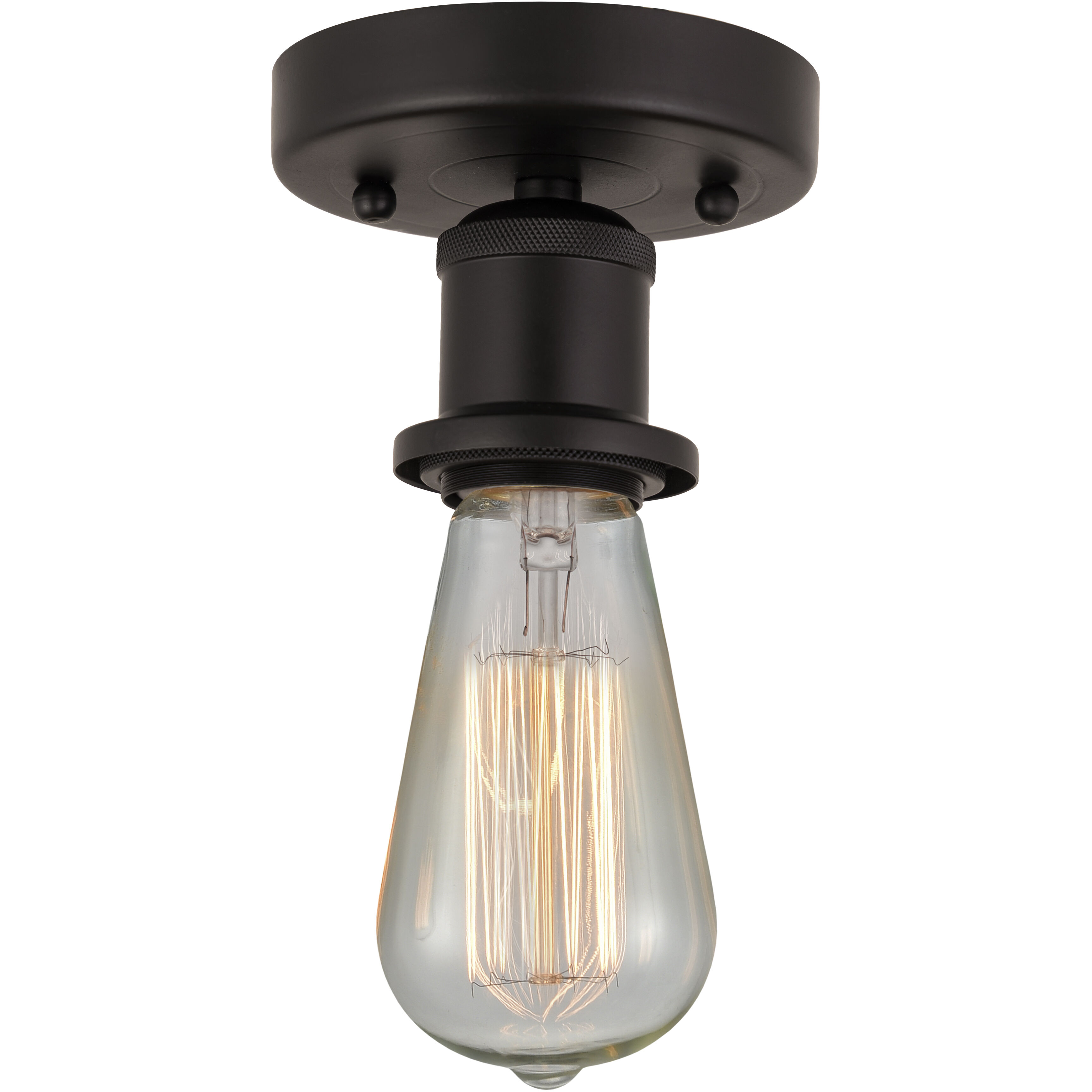 Innovations Lighting 616 1F OB Edison Bare Bulb 1 Light 2 inch Oil Rubbed Bronze Semi Flush Mount Ceiling Light