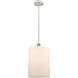Ballston Large Cobbleskill LED 9 inch White and Polished Chrome Mini Pendant Ceiling Light in Matte White Glass, Ballston