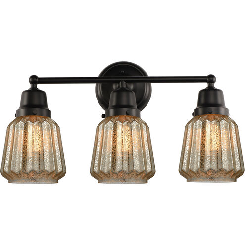 Aditi Chatham 3 Light 22 inch Matte Black Bath Vanity Light Wall Light, Aditi