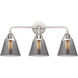 Nouveau 2 Small Cone LED 24.25 inch Polished Chrome Bath Vanity Light Wall Light in Plated Smoke Glass
