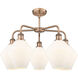 Cindyrella 5 Light 26 inch Antique Copper Chandelier Ceiling Light in Cased Matte White