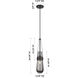 Downtown Urban Milan 1 Light 4.38 inch Matte Black Pendant Ceiling Light in Seedy