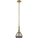 Franklin Restoration Fulton 1 Light 7 inch Brushed Brass Mini Pendant Ceiling Light in Incandescent, Plated Smoke, Franklin Restoration