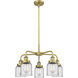 Bell 5 Light 23 inch Brushed Brass Chandelier Ceiling Light