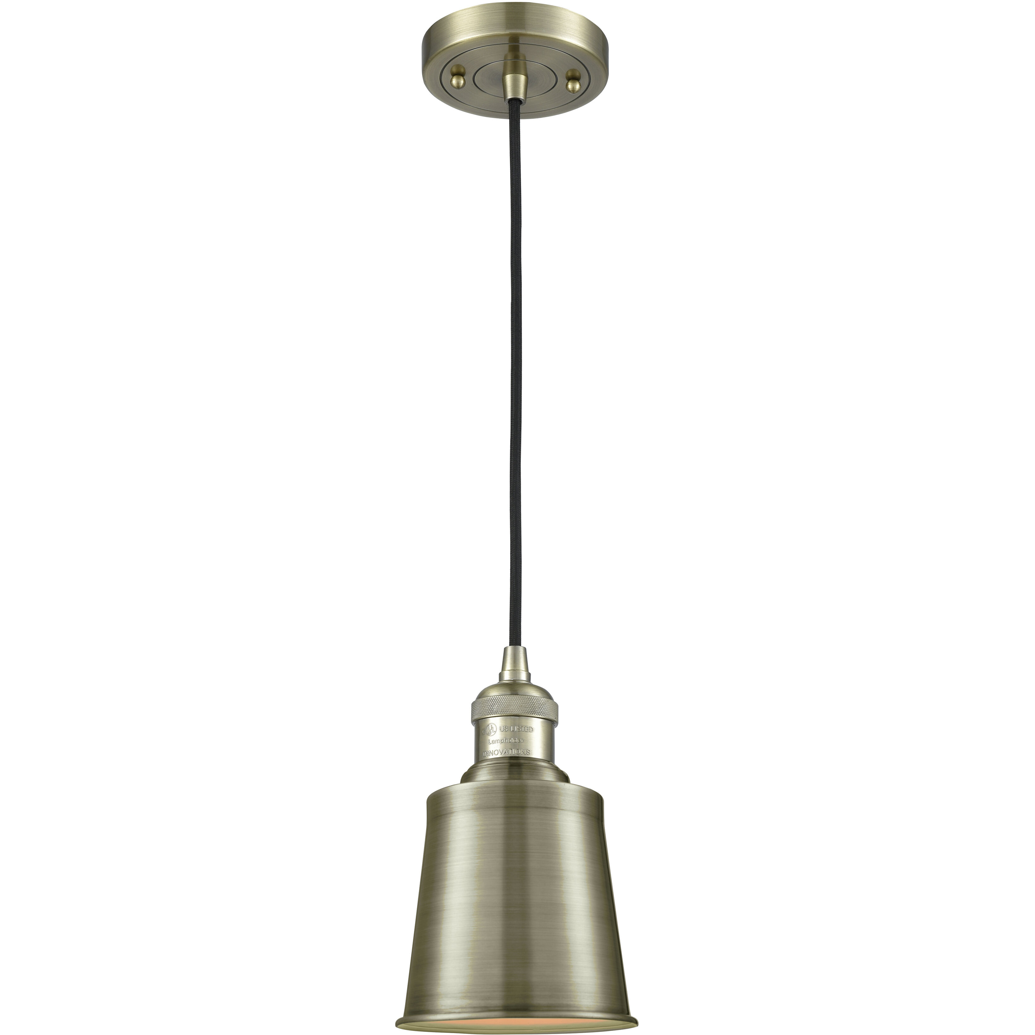 Franklin Restoration Addison LED 5 inch Antique Brass Mini Pendant Ceiling Light, Franklin Restoration
