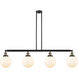 Franklin Restoration Large Beacon LED 52.63 inch Black Antique Brass Island Light Ceiling Light in Matte White Glass, Franklin Restoration