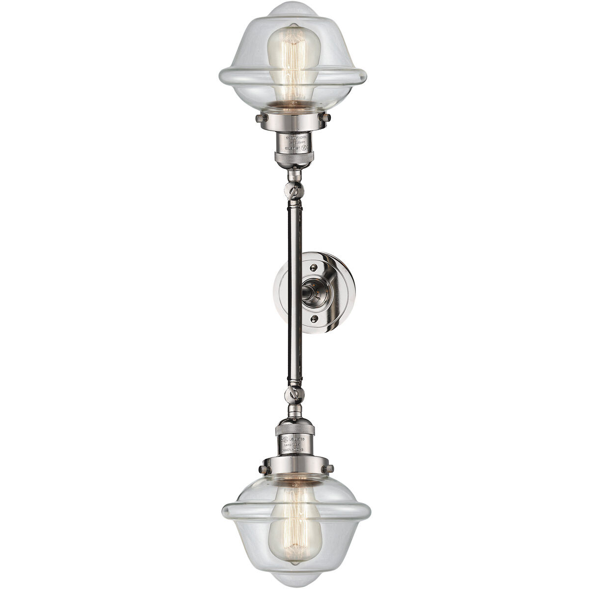 Franklin Restoration Small Oxford LED 17 inch Polished Nickel Bath Vanity Light Wall Light in Clear Glass, Franklin Restoration