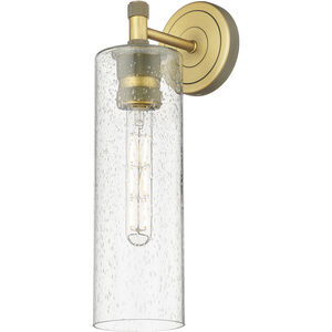 Crown Point 1 Light 3.88 inch Brushed Brass Sconce Wall Light in Seedy Glass