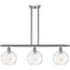 Ballston Athens Water Glass 3 Light 36 inch Brushed Satin Nickel Island Light Ceiling Light