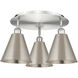 Ballston Cone 3 Light 19.75 inch Satin Nickel Flush Mount Ceiling Light
