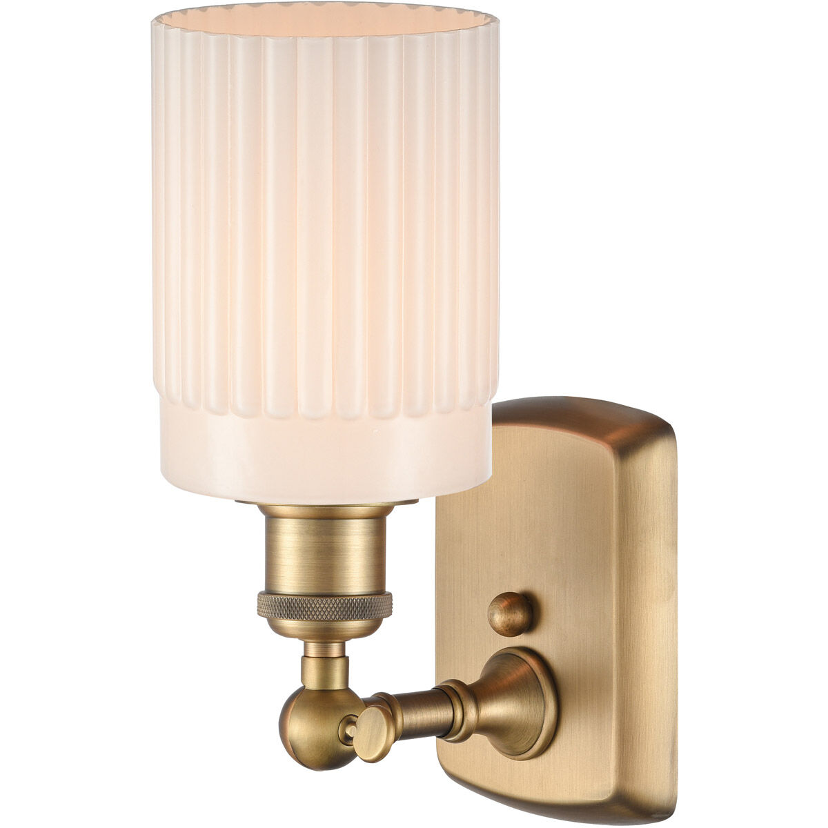 Ballston Hadley 1 Light 5 inch Brushed Brass Sconce Wall Light in Matte White Glass, Ballston