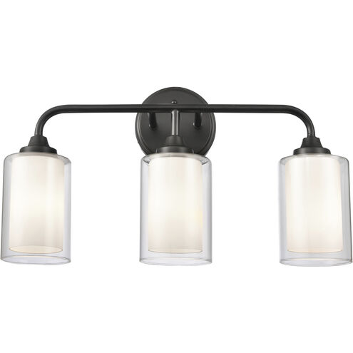 Auralume Fairbank 3 Light 20 inch Matte Black Bath Vanity Light Wall Light in Incandescent