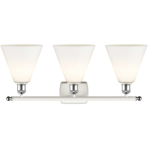 Ballston Ballston Cone LED 28 inch White and Polished Chrome Bath Vanity Light Wall Light in Matte White Glass