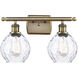 Ballston Small Waverly 2 Light 16 inch Antique Brass Bath Vanity Light Wall Light in Incandescent, Clear Glass, Ballston
