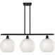 Ballston White Mouchette 3 Light 36.5 inch Matte Black Stem Hung Island Light Ceiling Light