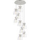 Newton Bell 9 Light 22.13 inch Polished Nickel Multi Pendant Ceiling Light in Clear Glass