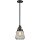 Franklin Restoration Chatham LED 6 inch Matte Black Mini Pendant Ceiling Light in Clear