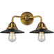 Nouveau 2 Railroad LED 16 inch Brushed Brass Bath Vanity Light Wall Light in Matte Black