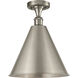 Ballston Cone 1 Light 16 inch Brushed Satin Nickel Semi-Flush Mount Ceiling Light