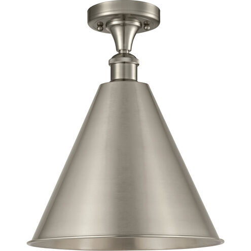 Ballston Cone 1 Light 16 inch Brushed Satin Nickel Semi-Flush Mount Ceiling Light