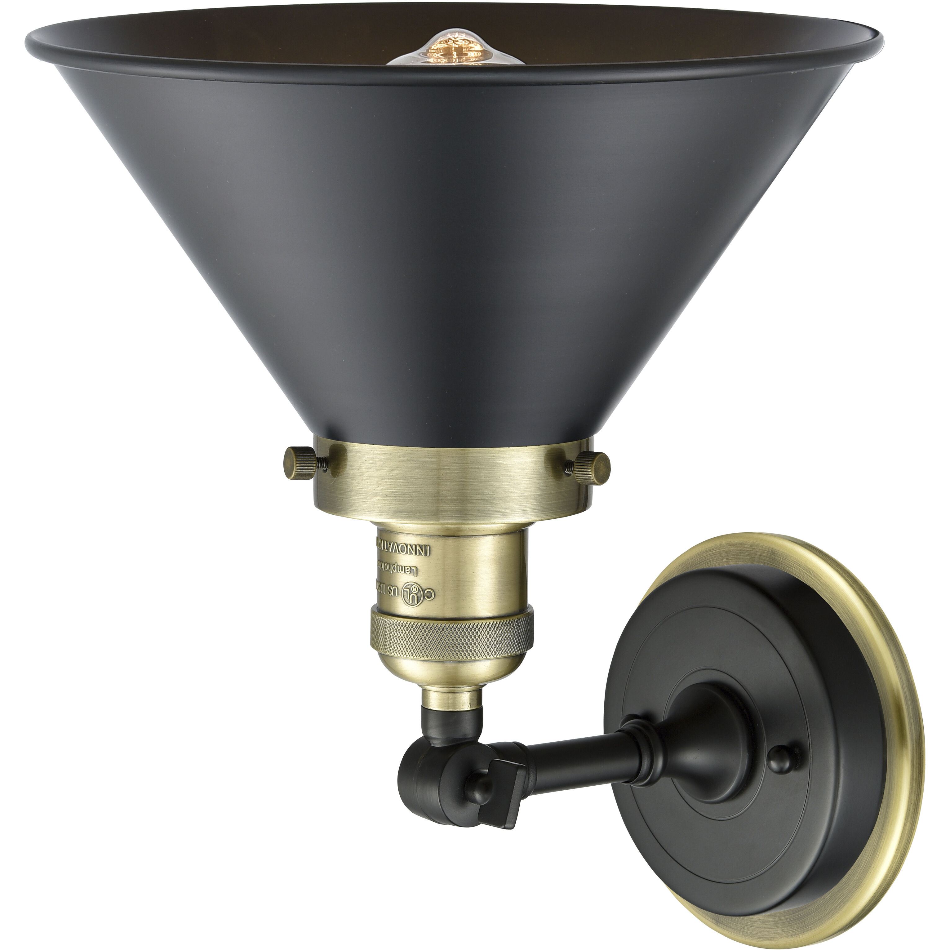 Briarcliff Sconce Wall Light in Matte Black, Black Antique Brass/Antique Brass