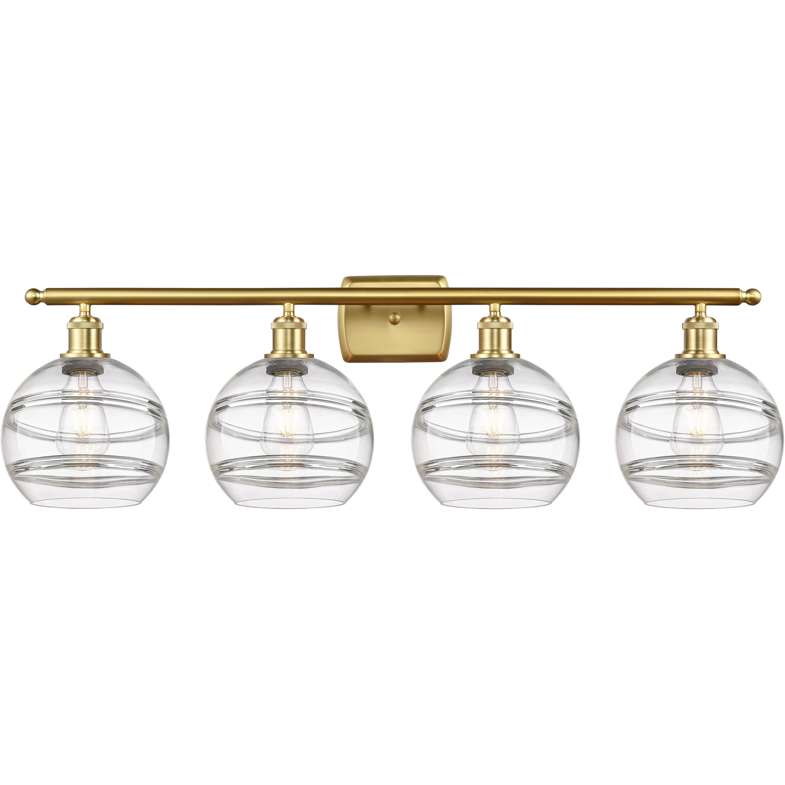 Ballston Rochester 4 Light 38 inch Satin Gold Bath Vanity Light Wall Light