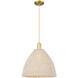 Natural Ballston Dome 1 Light 15.75 inch Satin Gold Mini Pendant Ceiling Light
