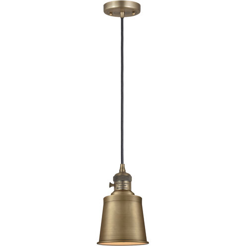 Franklin Restoration Addison 1 Light 5 inch Brushed Brass Mini Pendant Ceiling Light in Incandescent