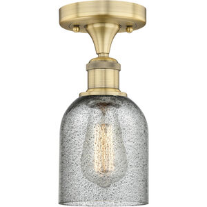 Caledonia 1 Light 5 inch Brushed Brass Flush Mount Ceiling Light in Charcoal