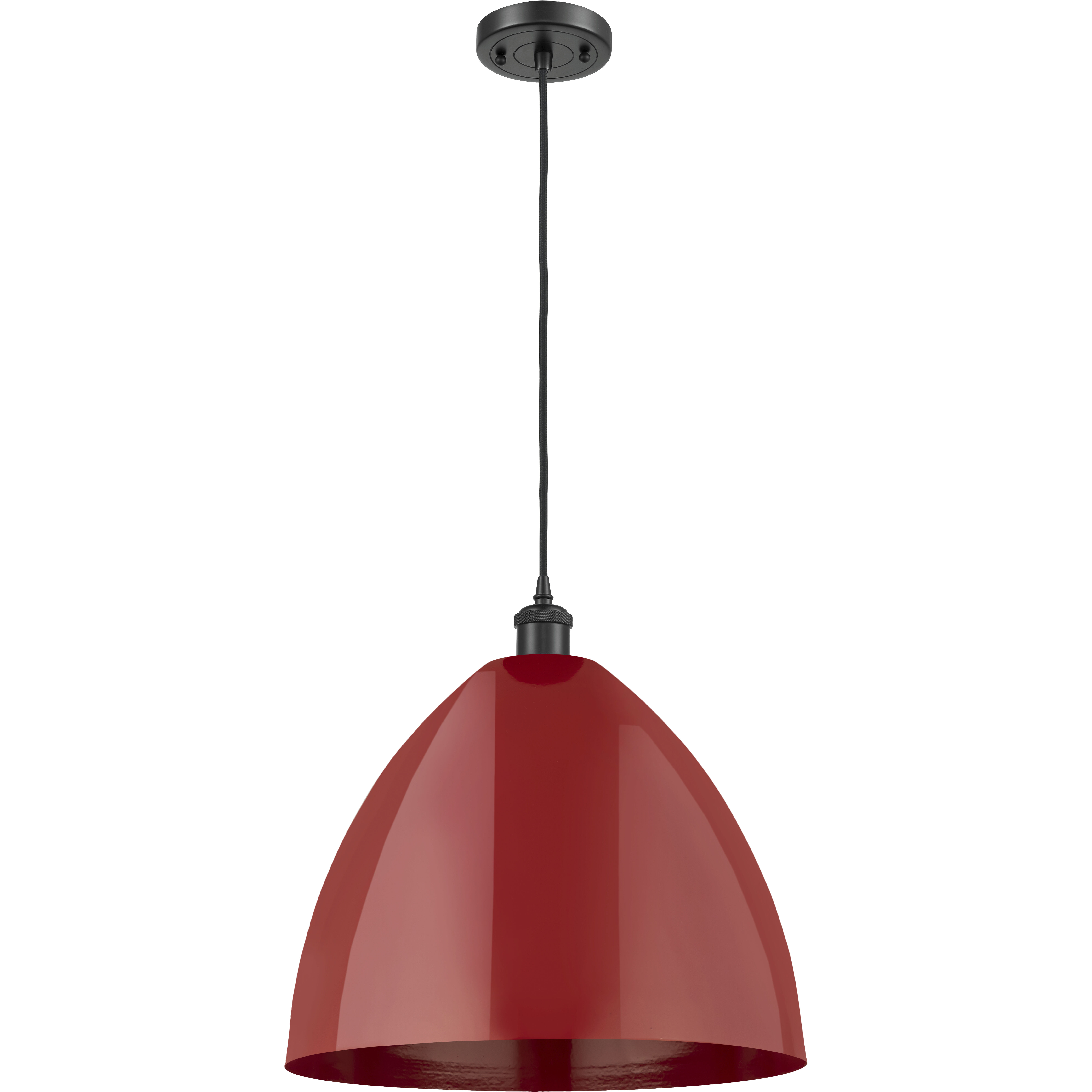 Ballston Plymouth Dome 1 Light 16 inch Matte Black Mini Pendant Ceiling Light in Matte Red