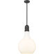 Amherst LED 13.75 inch Matte Black Pendant Ceiling Light in Matte White Glass