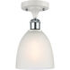 Ballston Castile LED 6 inch White and Polished Chrome Semi-Flush Mount Ceiling Light in White Glass, Ballston