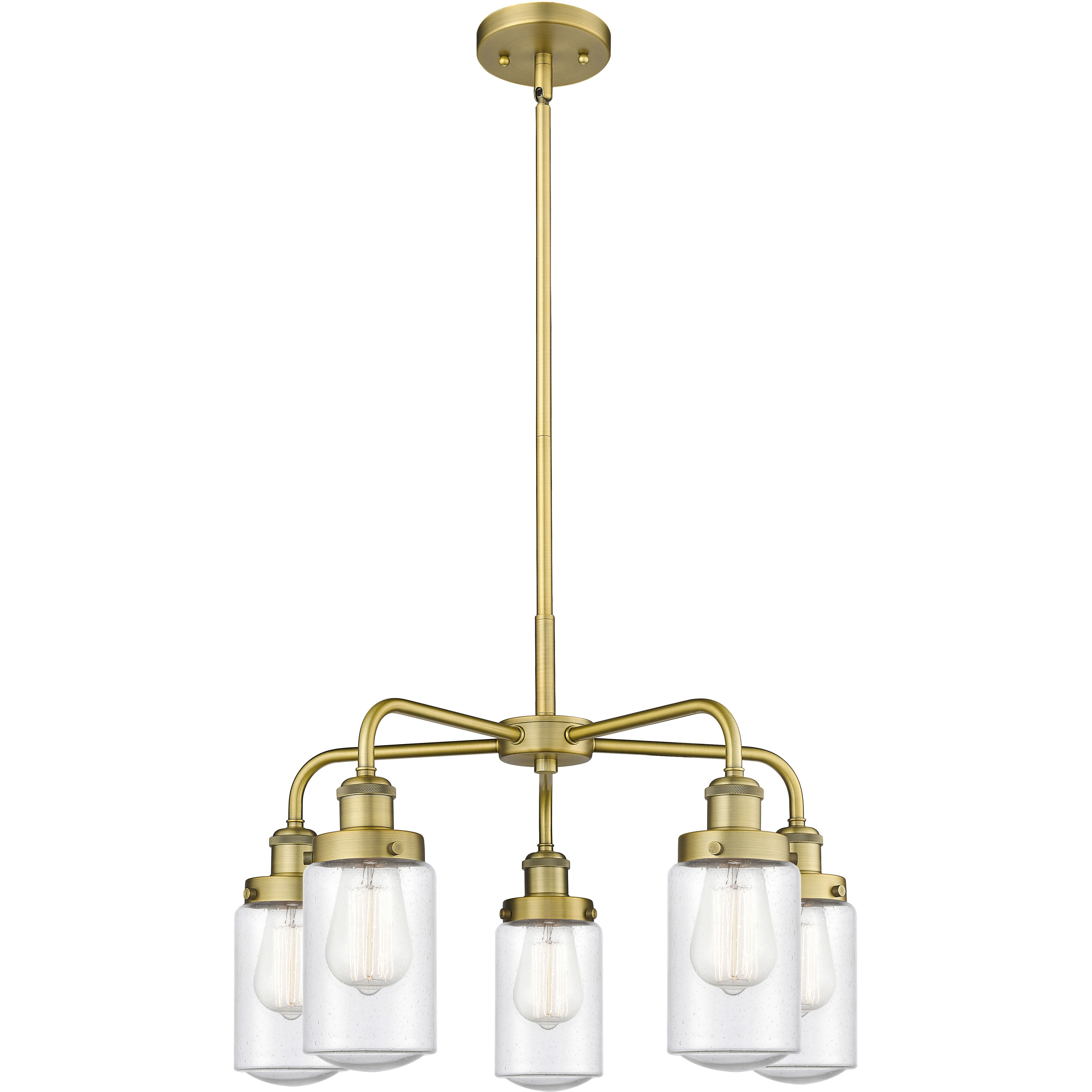 Dover 5 Light 22.5 inch Brushed Brass Chandelier Ceiling Light