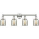 Bell 4 Light 33.5 inch Polished Nickel Bath Vanity Light Wall Light in Silver Plated Mercury Glass, Small