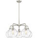 Athens Water Glass 5 Light 26 inch Satin Nickel and Clear Water Glass Chandelier Ceiling Light