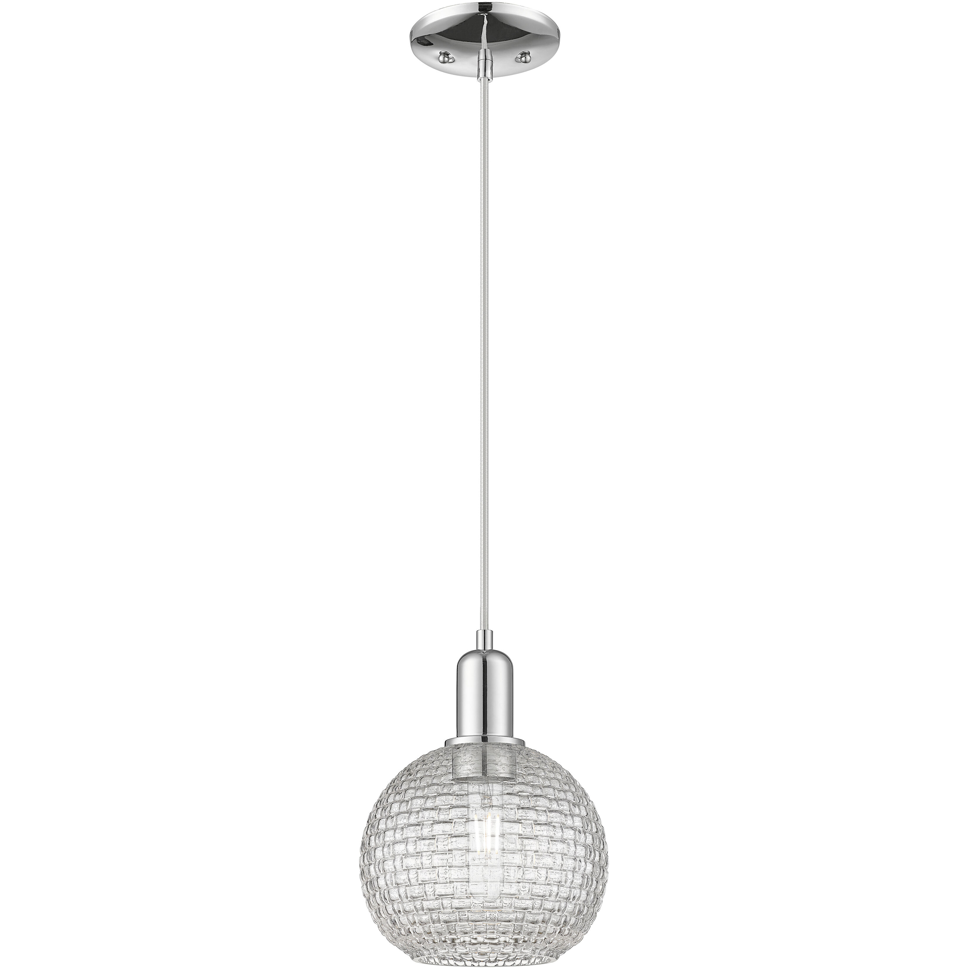 Arcadia Athens 1 Light 8 inch Polished Chrome Mini Pendant Ceiling Light