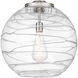 Ballston Athens Deco Swirl LED 17.88 inch Brushed Brass Statement Pendant Ceiling Light in Clear Deco Swirl