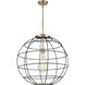 Lake Placid 1 Light 22 inch Antique Copper Pendant Ceiling Light