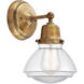 Aditi Olean 1 Light 7 inch Brushed Brass Sconce Wall Light in Clear Glass