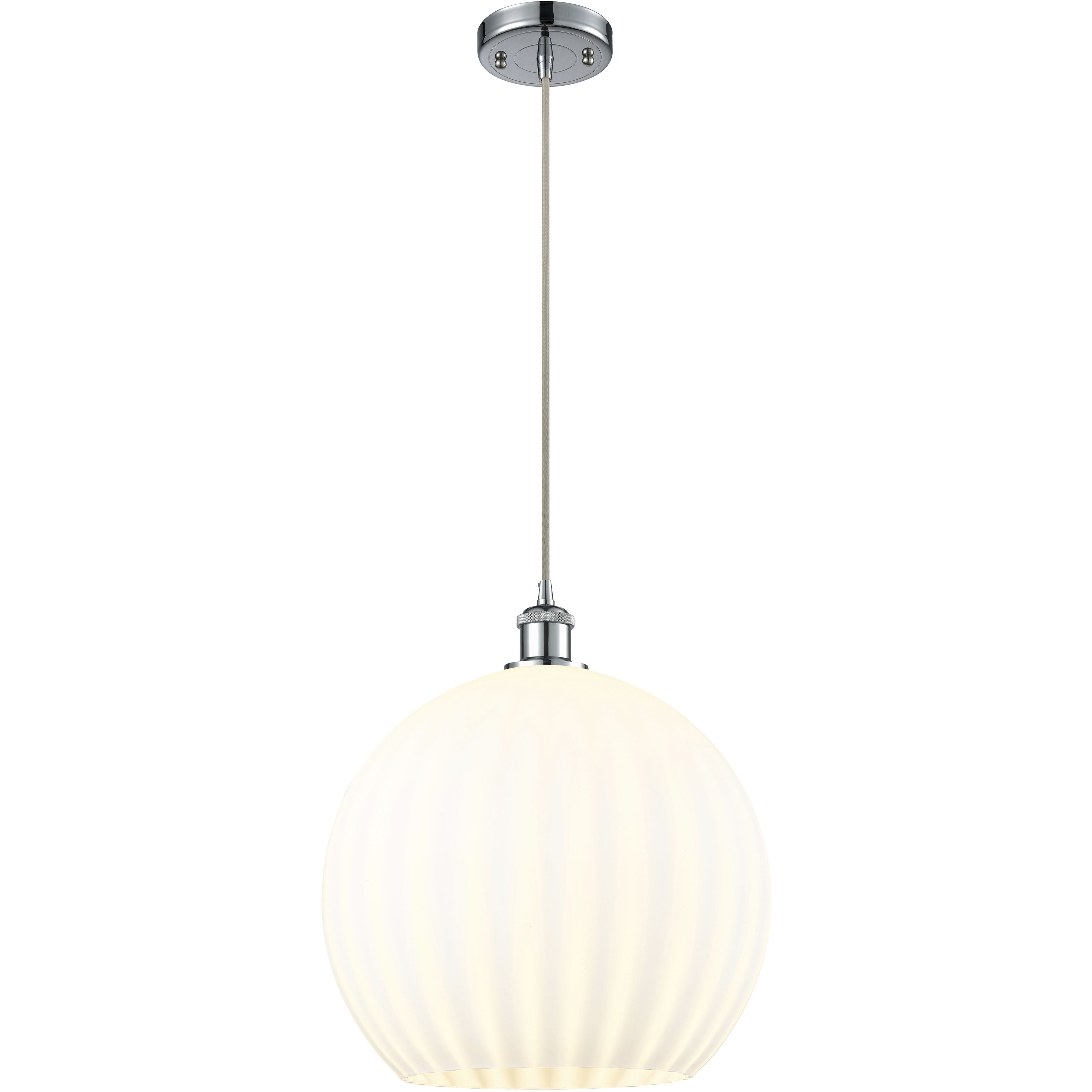 Ballston White Venetian 1 Light 13.75 inch Polished Chrome Cord Hung Pendant Ceiling Light