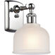 Ballston Dayton LED 5.5 inch Polished Chrome Sconce Wall Light in White Glass, Ballston